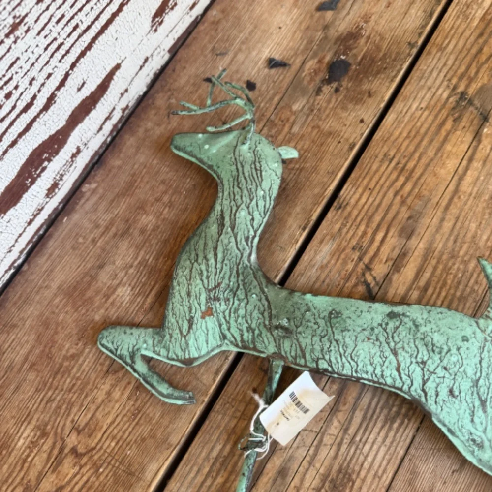 NWT Flawed  Anthropologie  Terrain  Verdigris Stag Tree Topper